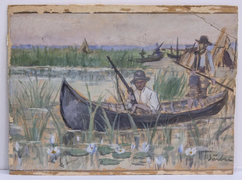 La pescuit în Deltă, by Gheorghe Sârbu, 1929