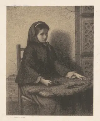 Violet Girl, by William Morris Hunt, ink, 1857