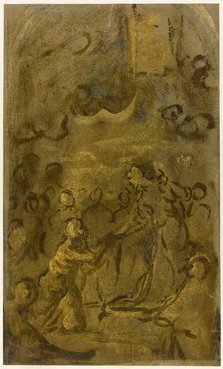 Christ Handing the Keys to Saint Peter (recto), detail
