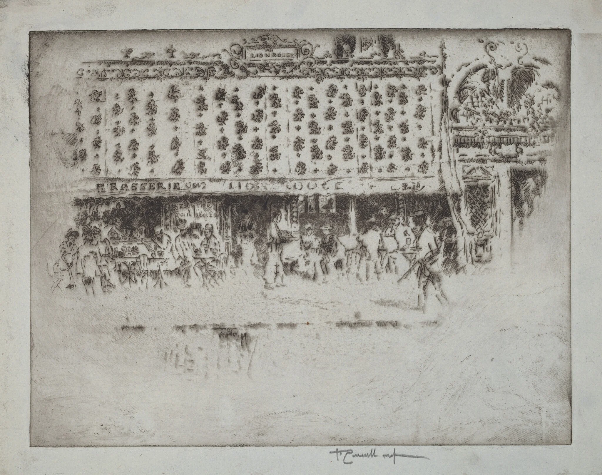 Brasserie, Au Lion Rouge, detail