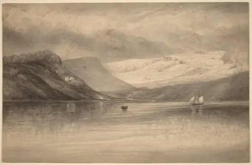 American Observing Station, Kerquelen Islands, by John Moran, ink, 1874