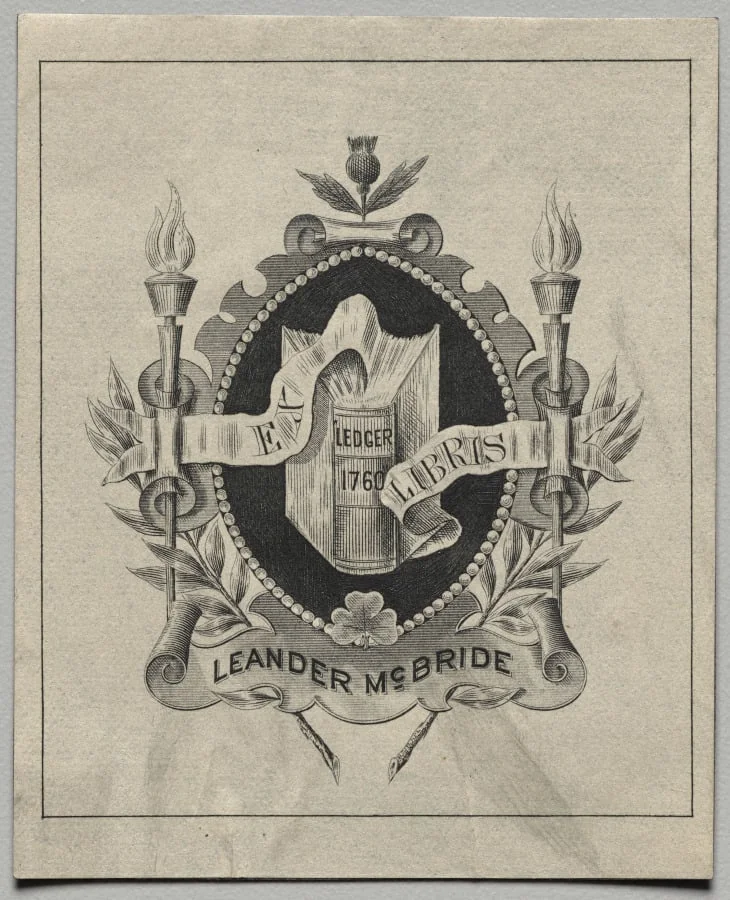 Bookplate: Leander McBride, detail