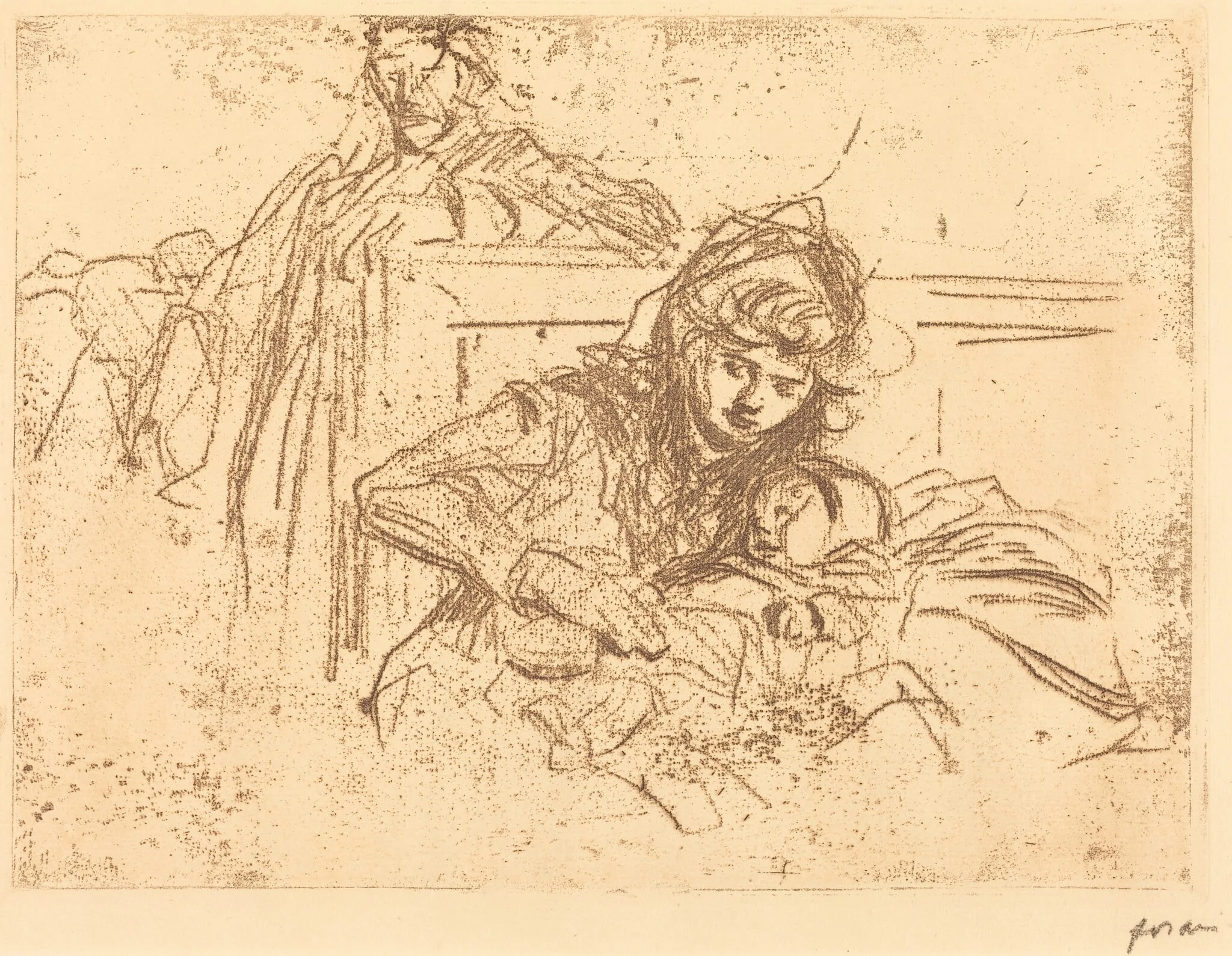 Témoins à l'audience (1ère planche) (Evidence at the Hearing) (first plate), detail