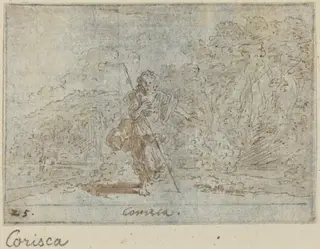 Corisca, by Johann Wilhelm Baur, ink, 1640