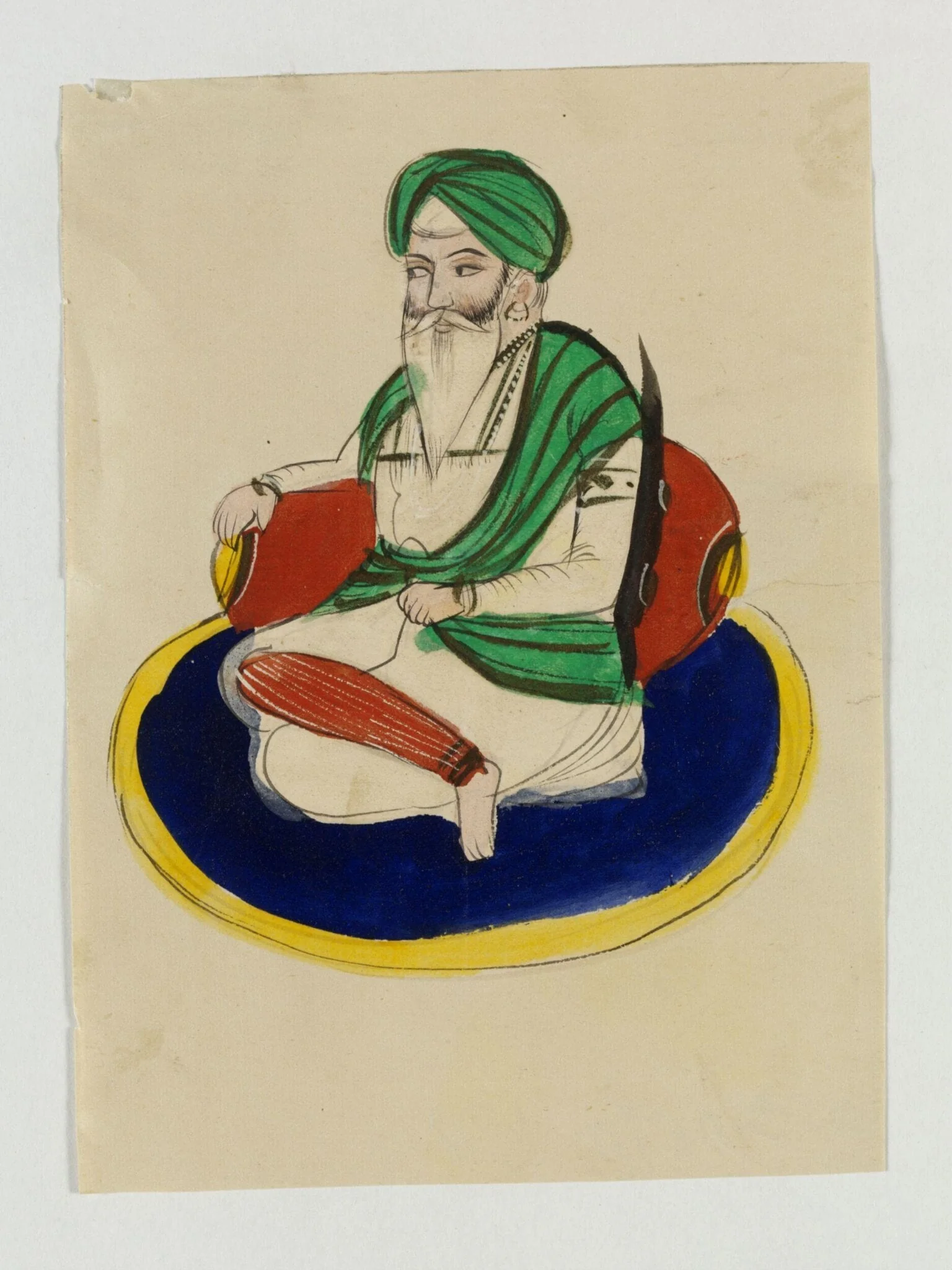 One of five drawings of Sikh heroes, detail