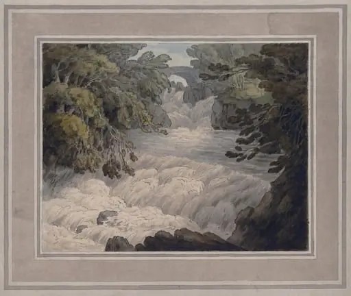Fall at Cladich, by John White Abbott, watercolor, 1794