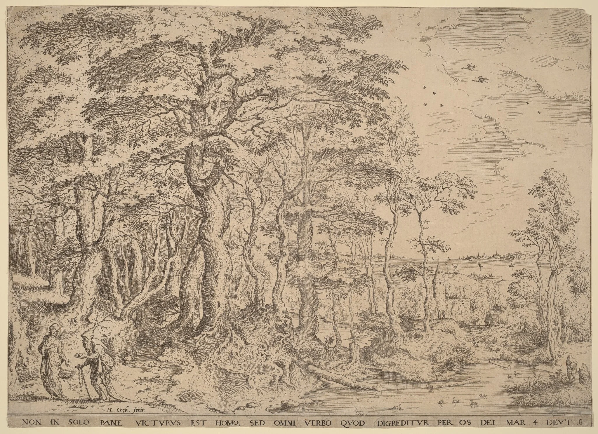 Landscape with the Temptation of Christ, detail