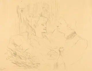 Supper in London (Souper à Londres), by Henri de Toulouse-Lautrec, ink, 1896