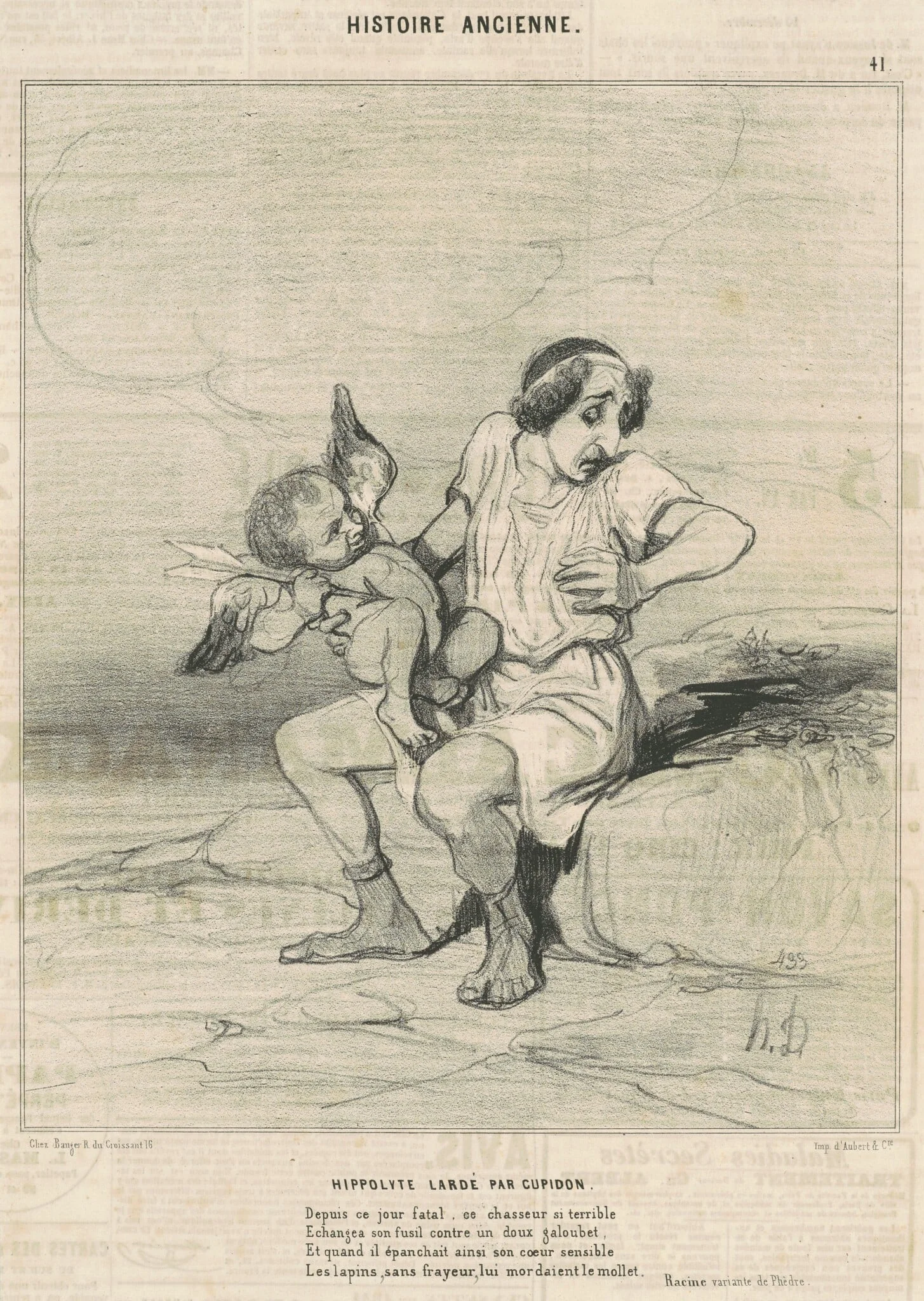 Hippolyte lardé par Cupidon, detail