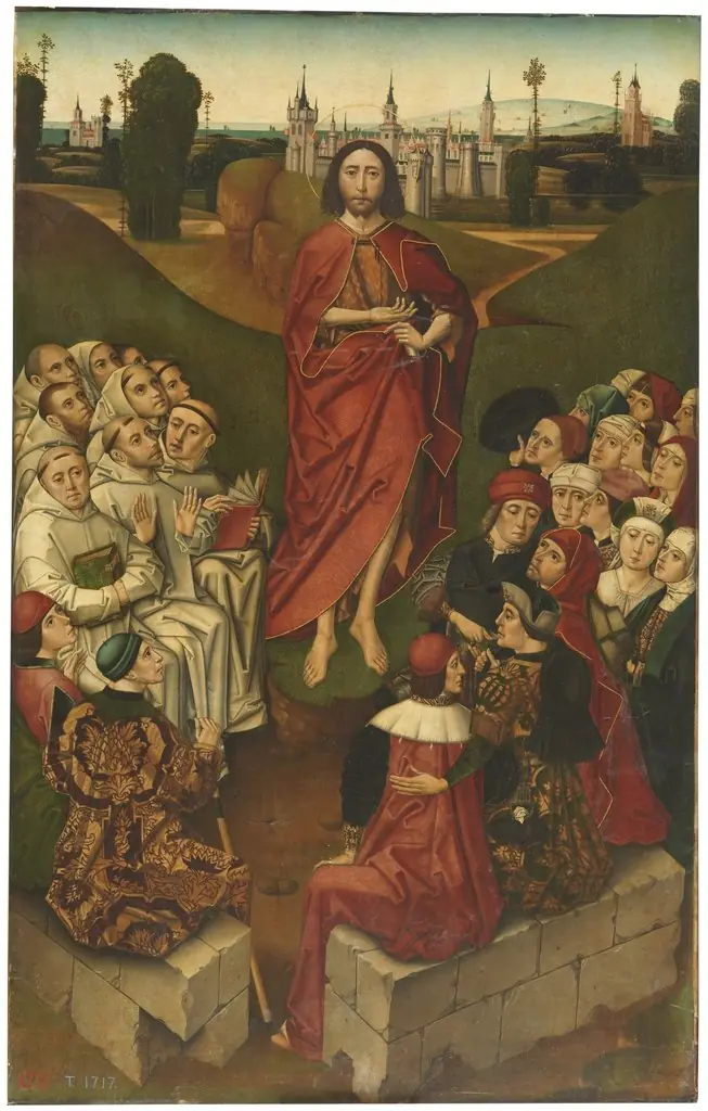 Saint John the Baptist Preaching, by Master of Miraflores, mixed, 1496