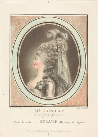 Mademoiselle Contat, by F. Coutellier, ink, 1764