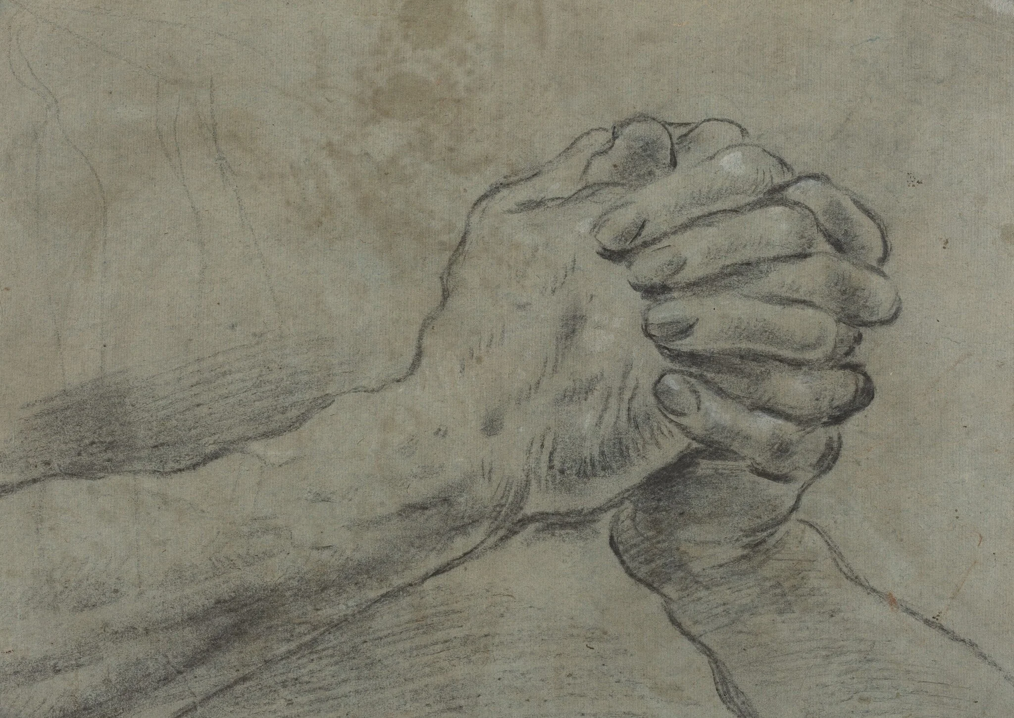 Clasped Hands [verso], detail