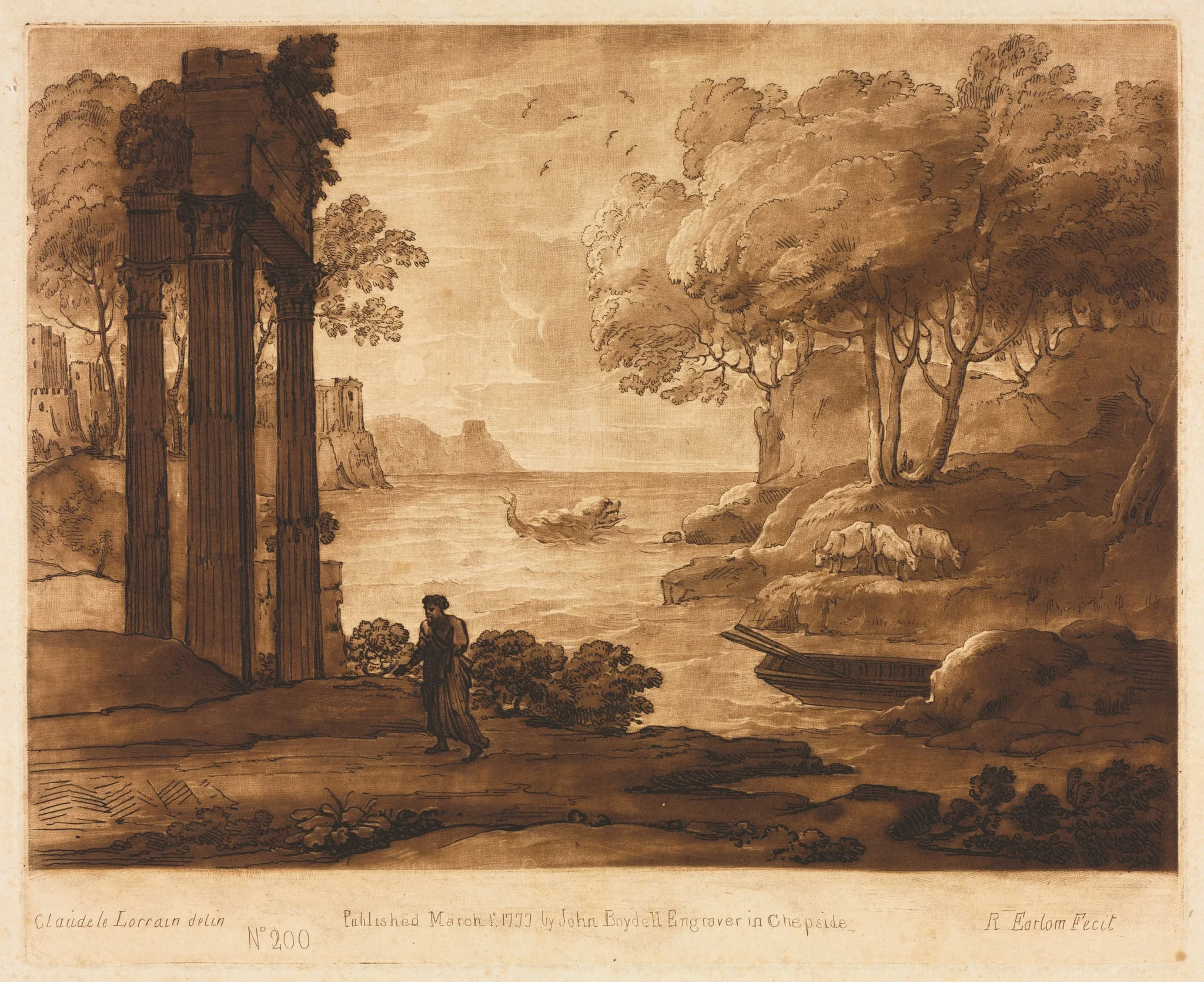 Liber Veritatis: No. 200, A View on the Sea Shore, with the Story of Jesus, detail