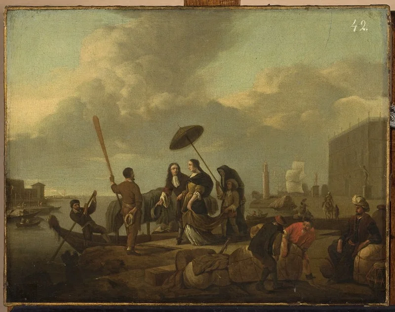 Scene in a port, detail