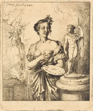 Painting, by Christian Wilhelm Ernst Dietrich, ink, 1740