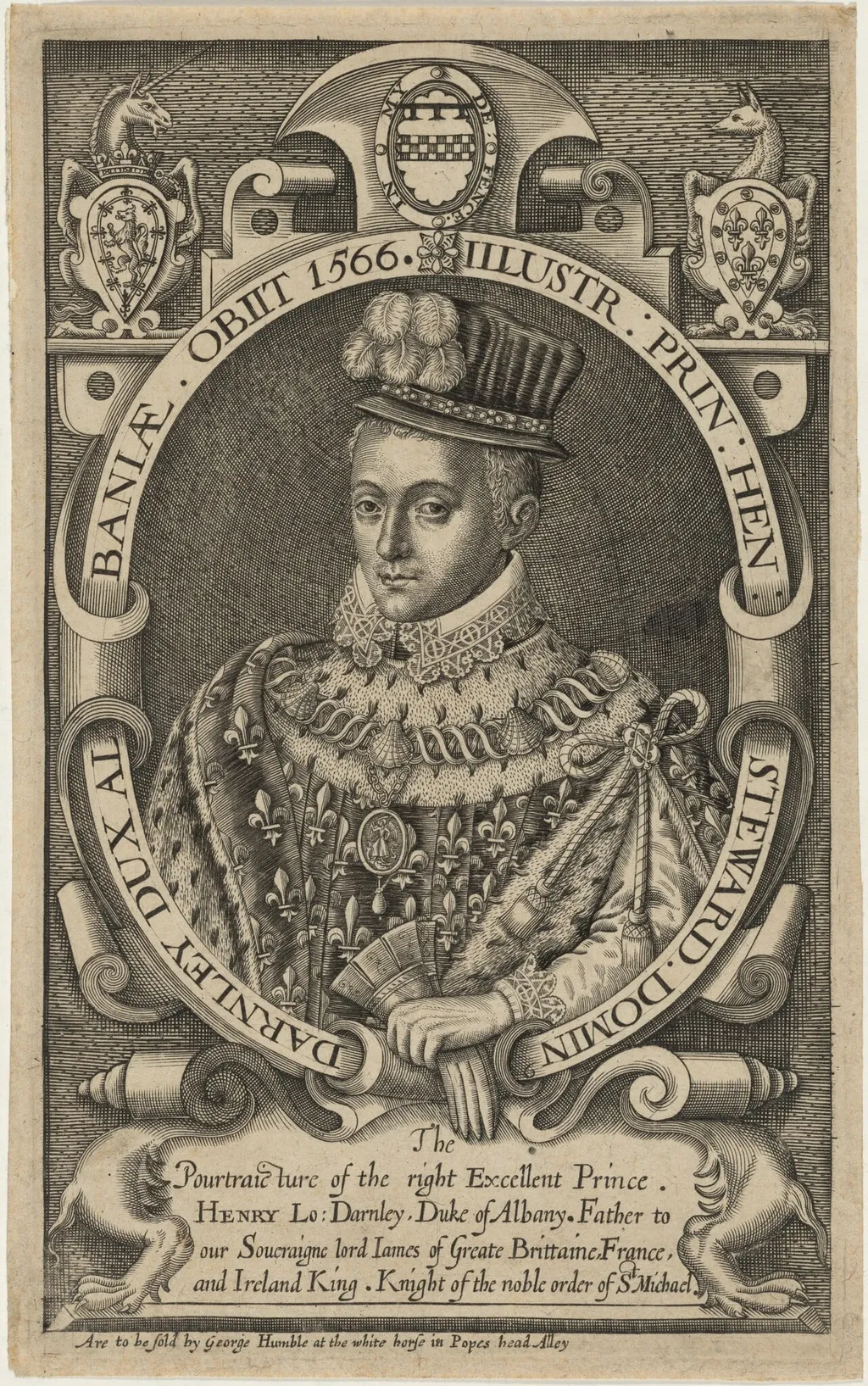 Henry Stuart, Lord Darnley, by Renold Elstrack, ink, 1598