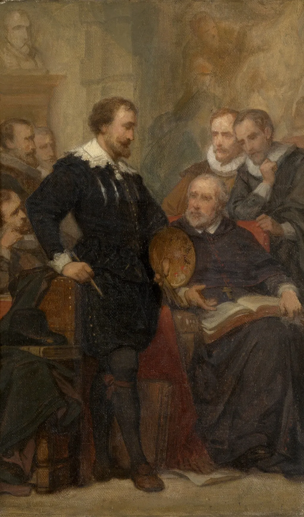 Peter Paul Rubens in his Studio, by Nicaise De Keyser, oil, 1860