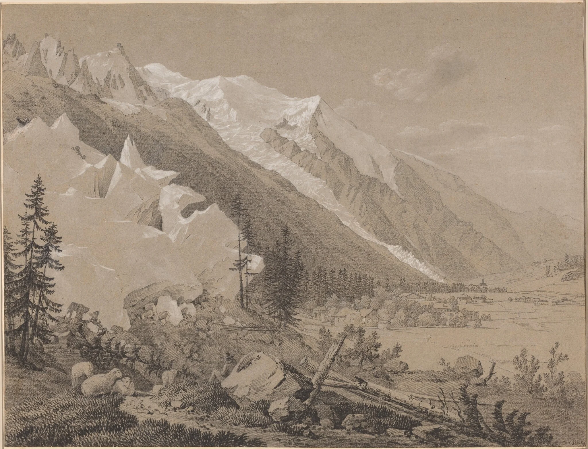 Vue du Mont Blanc, detail