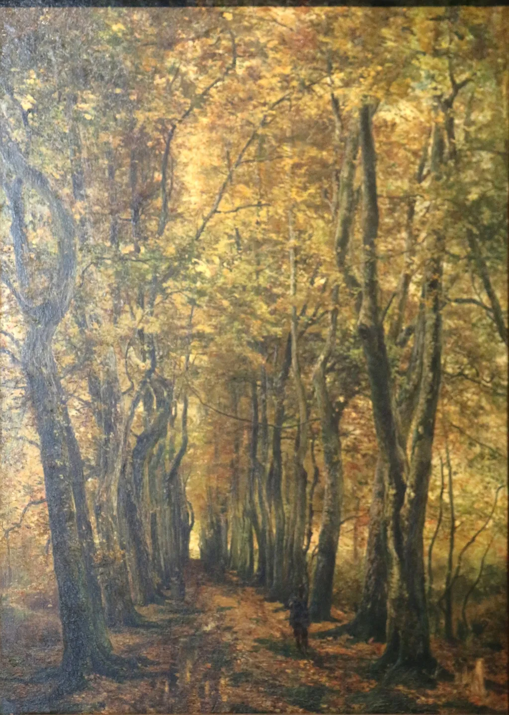The old hornbeam alley. Tervueren, by Hippolyte Boulenger, oil, 1871