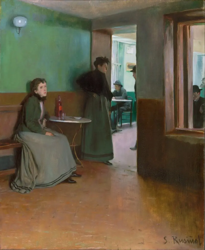 Interior of a Café, by Santiago Rusiñol i Prats, oil, 1896