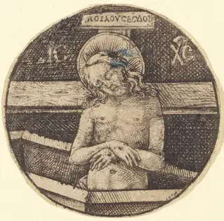Christ as the Man of Sorrows, by Israhel van Meckenem, ink, 1475