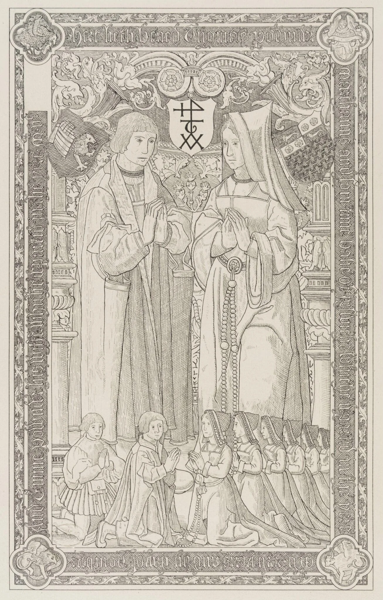 Brass of Thomas Pounder in St. Mary Quay Church, Ipswich, detail