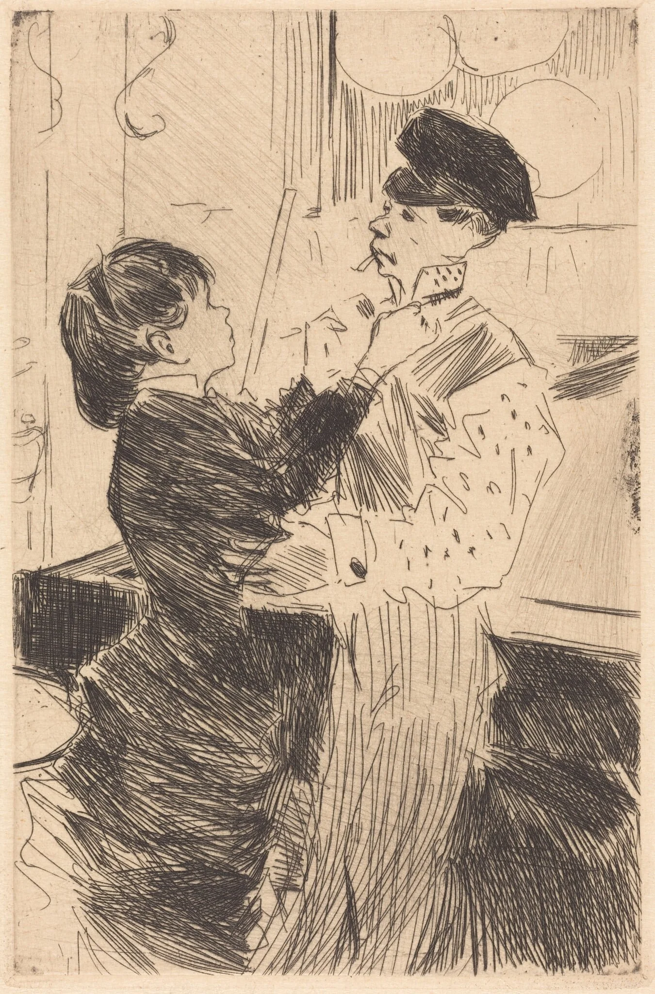 La noed de cravate (Knotting the Cravat), detail