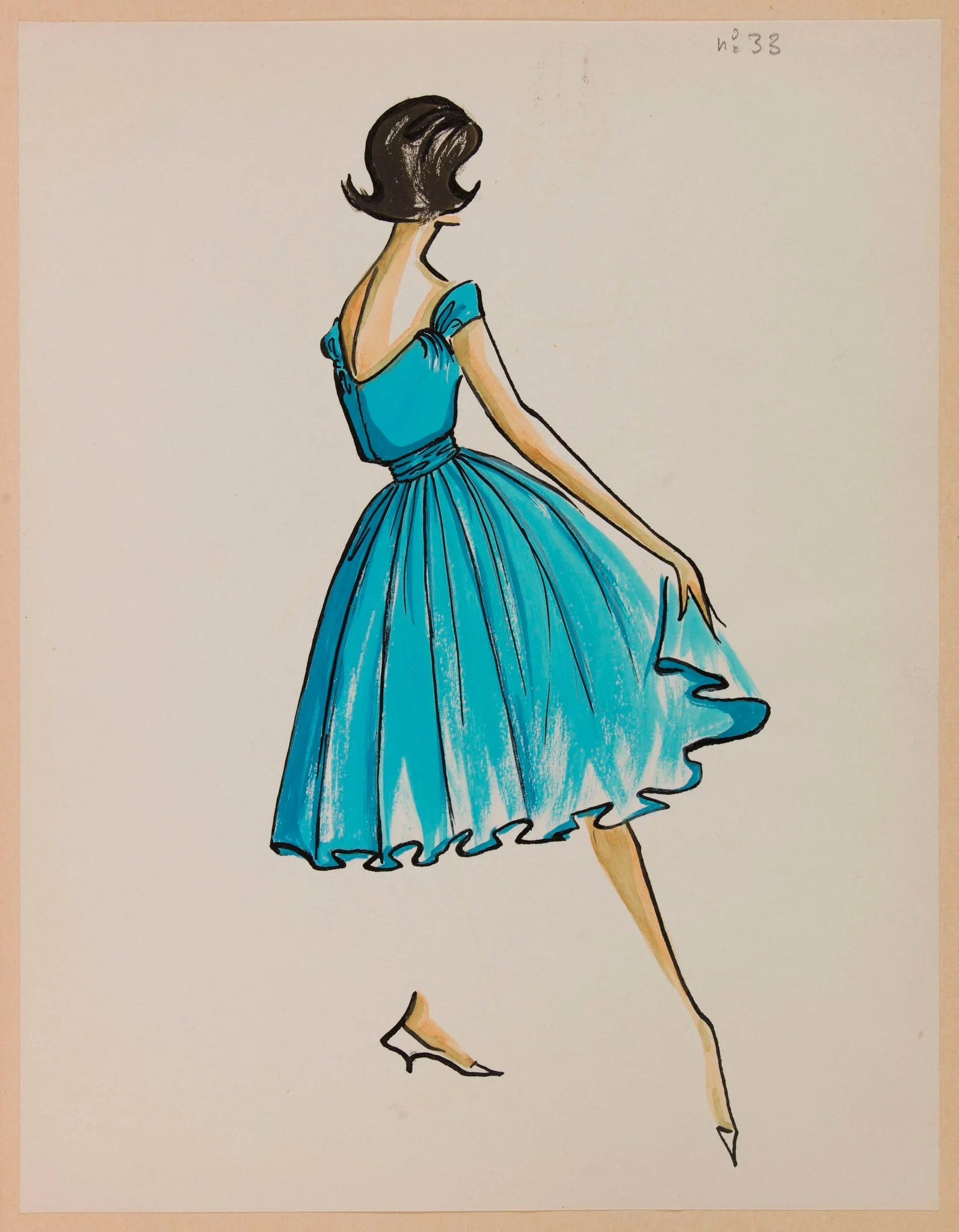 Robe bleu turquoise, detail
