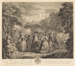 Ballet at the Opera, by Pierre-François Basan, ink, 1761