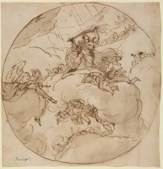 The Apotheosis of San Vitale, by Ubaldo Gandolfi, chalk, 1781