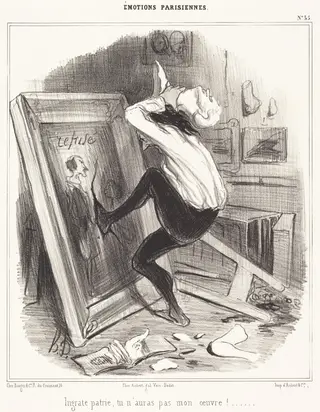 Ingrate patrie, tu n'auras pas mon oeuvre!..., by Honoré Daumier, ink, 1840