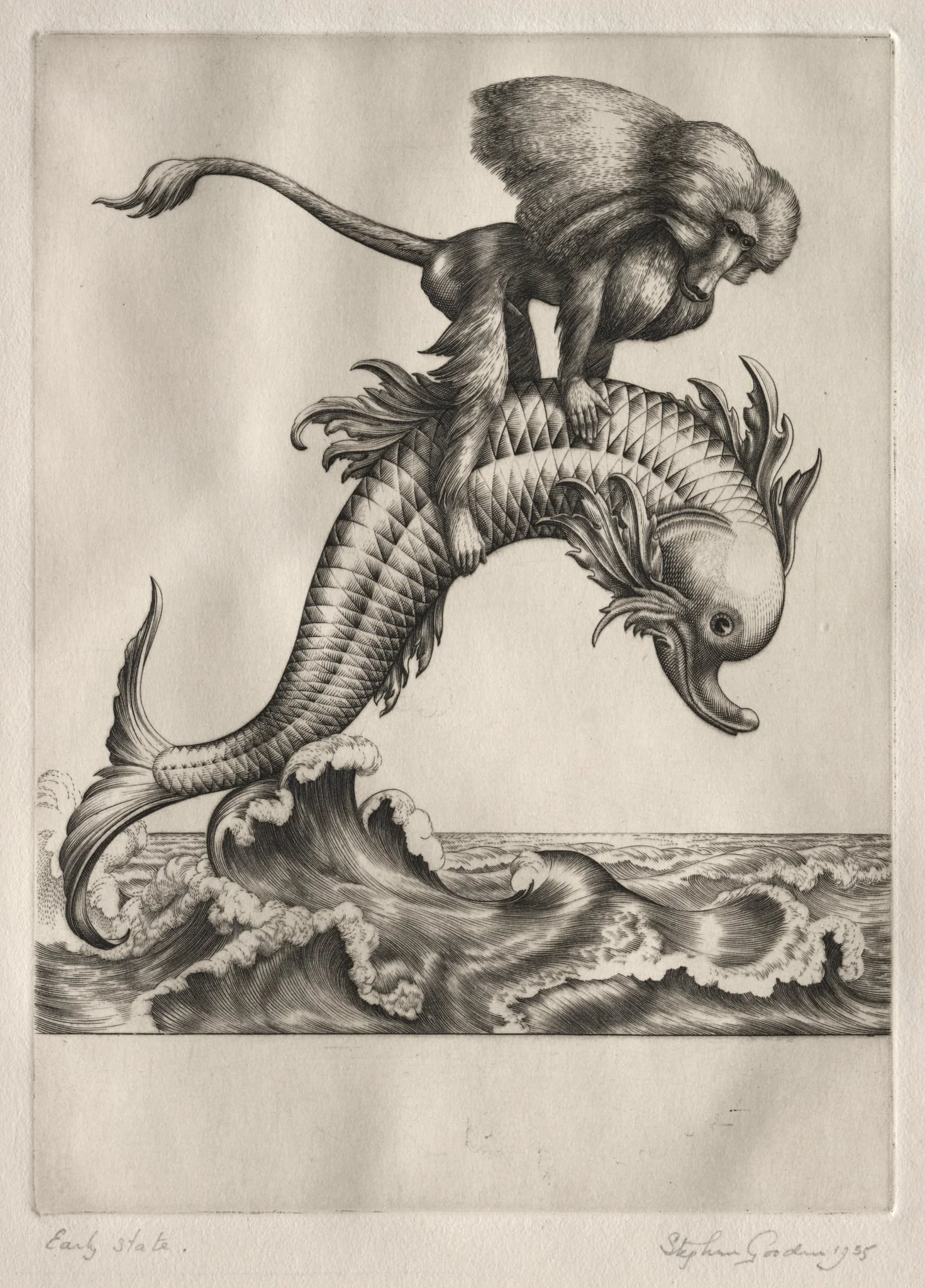 Aesop's Fables: An Ape and a Dolphin, detail