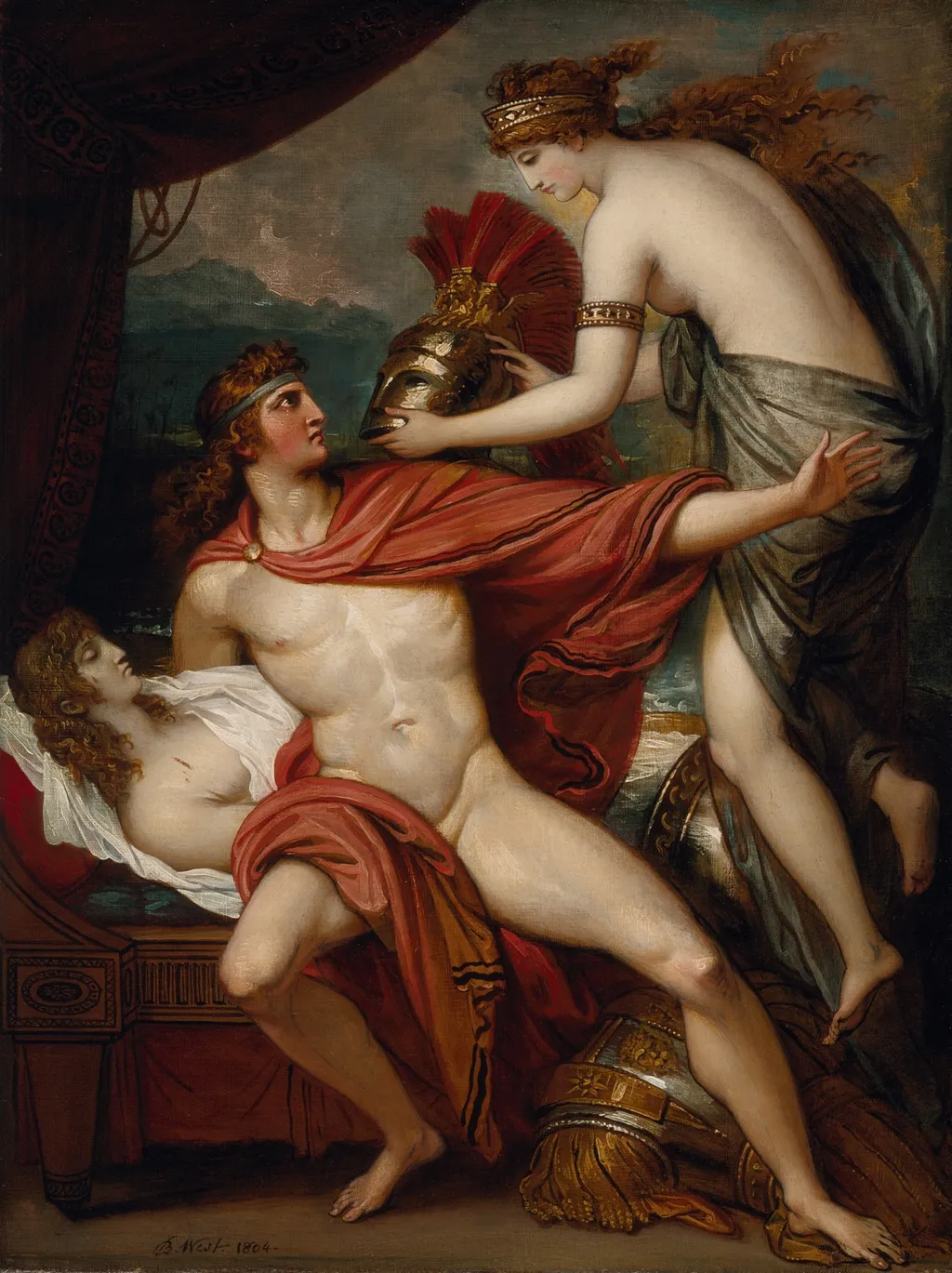 Thetis Bringing the Armor to Achilles, by Benjamin West, oil, 1804