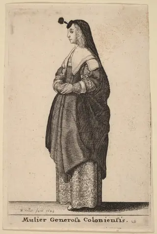 Mulier Generosa Coloniensis, by Wenceslaus Hollar, ink, 1643