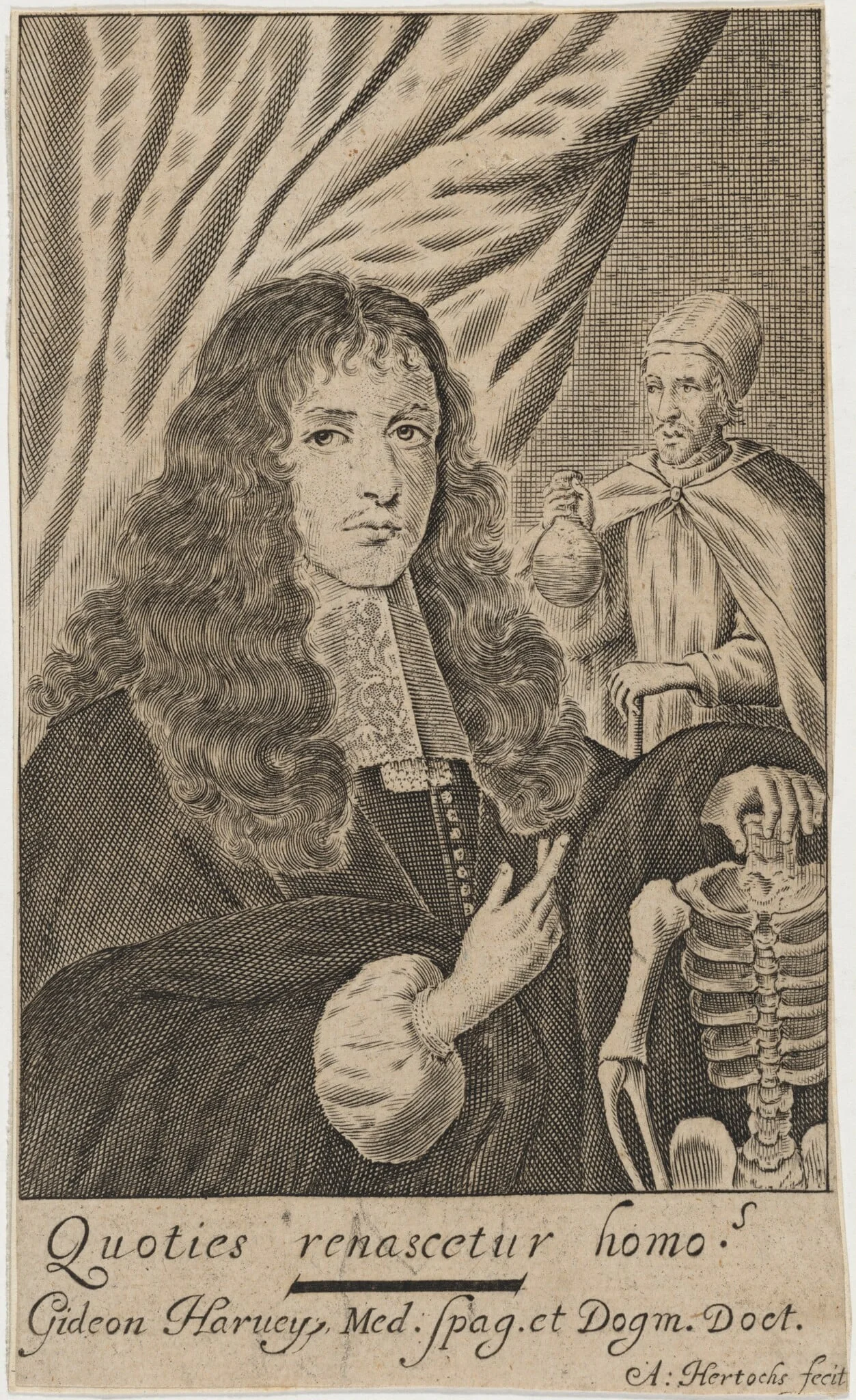 Dr. Gideon Harvey, Physician of Charles II and James II, detail