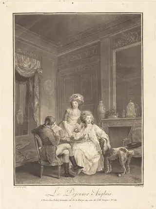 Le dejeuner anglais, by Gérard Vidal, ink, 1772