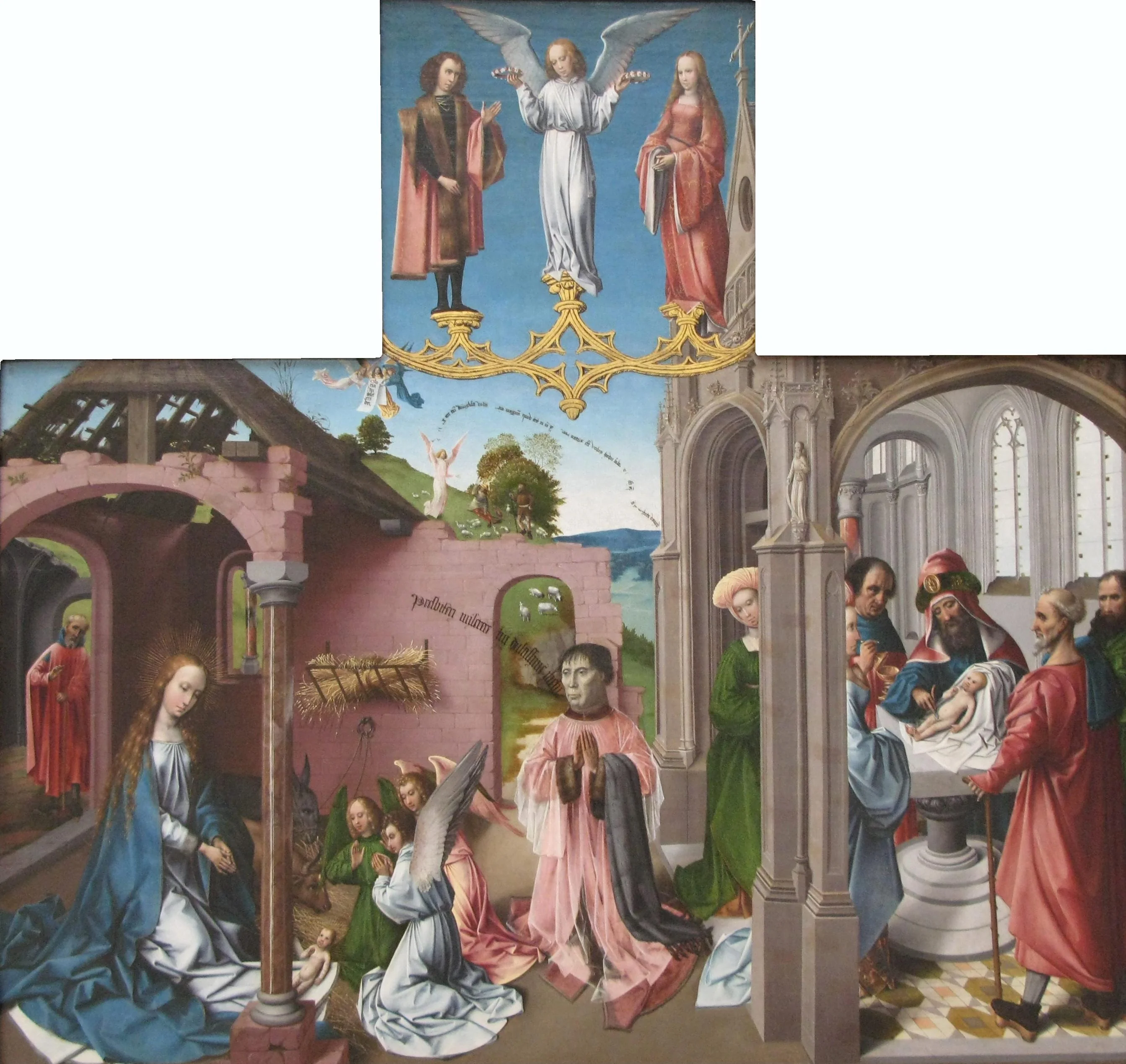 De geboorte met stichter en de besnijdenis, detail