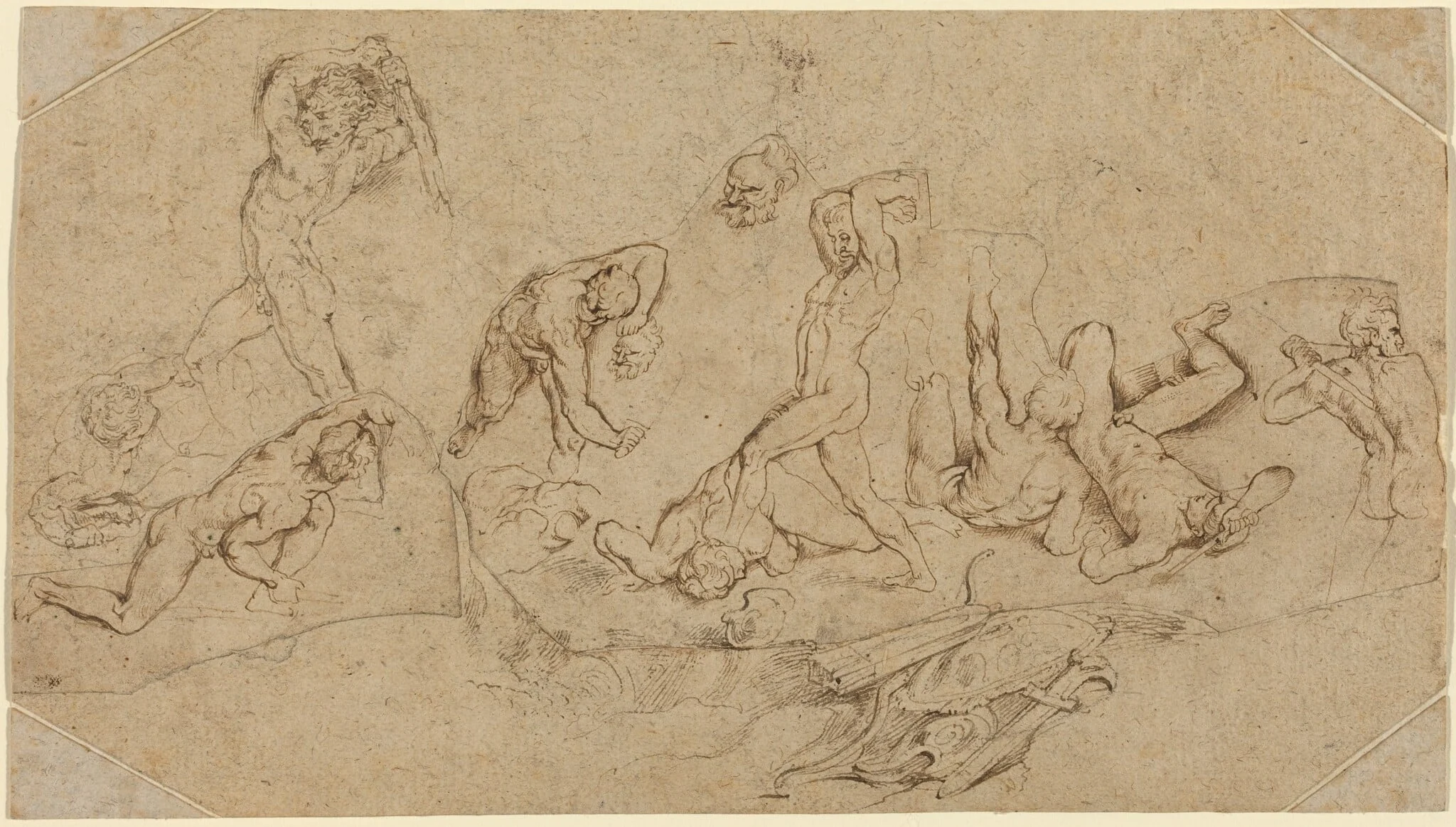 Battle of Nude Men, detail