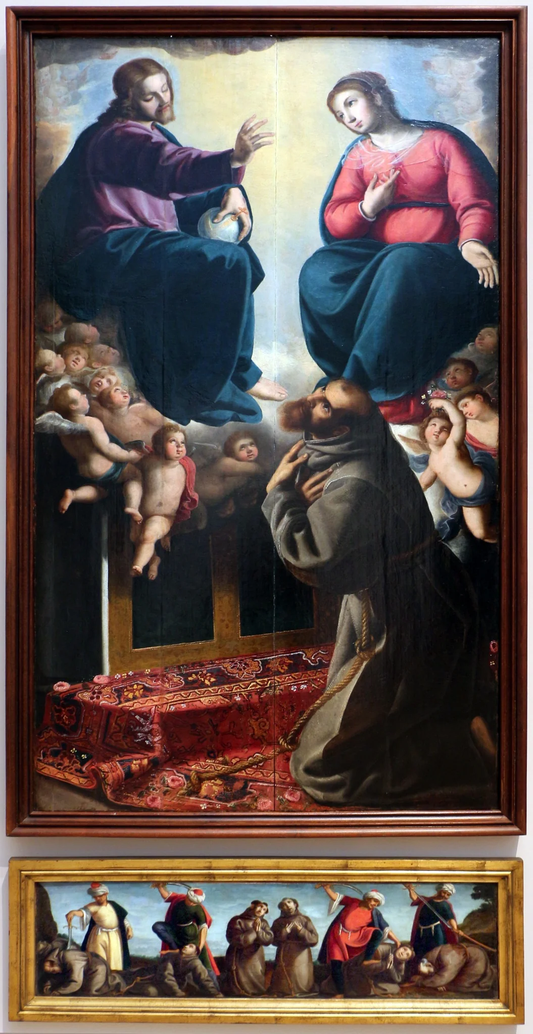 Visão de São Francisco de Assis e os Sete Mártires de Marrocos, detail