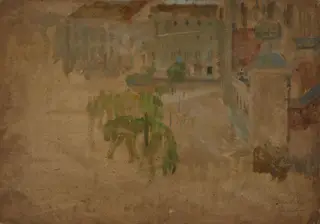Main Market Square in Krakow – Fragment of a Street, by Olga Boznańska, unspecified, 1894