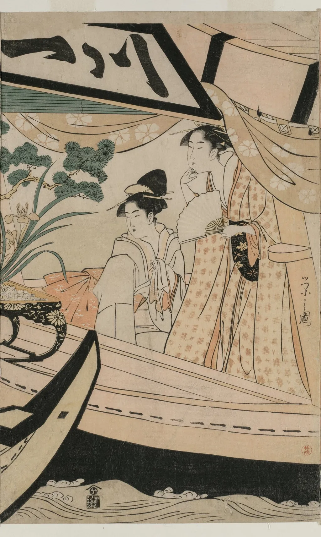 Party on the Pleasure Boat Kawaichimaru, by Chôbunsai Eishi, 1796