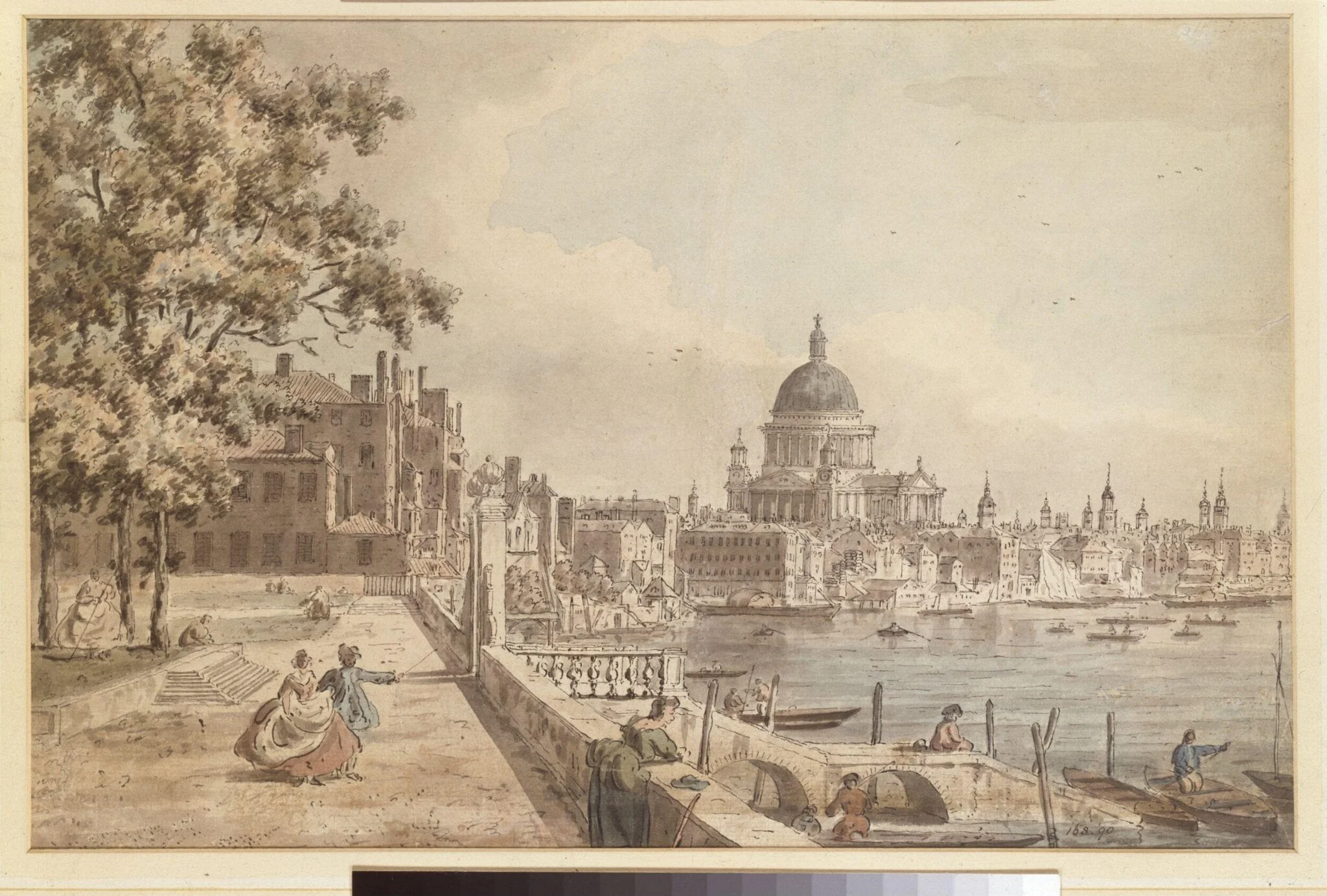 St. Paul's Cathedral, from the terrace of Old Somerset House, detail