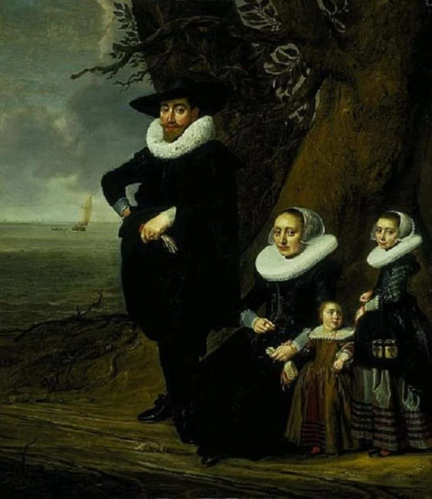 A Dutch Family Group (Portrait of a Man, Woman and Two Girls), detail