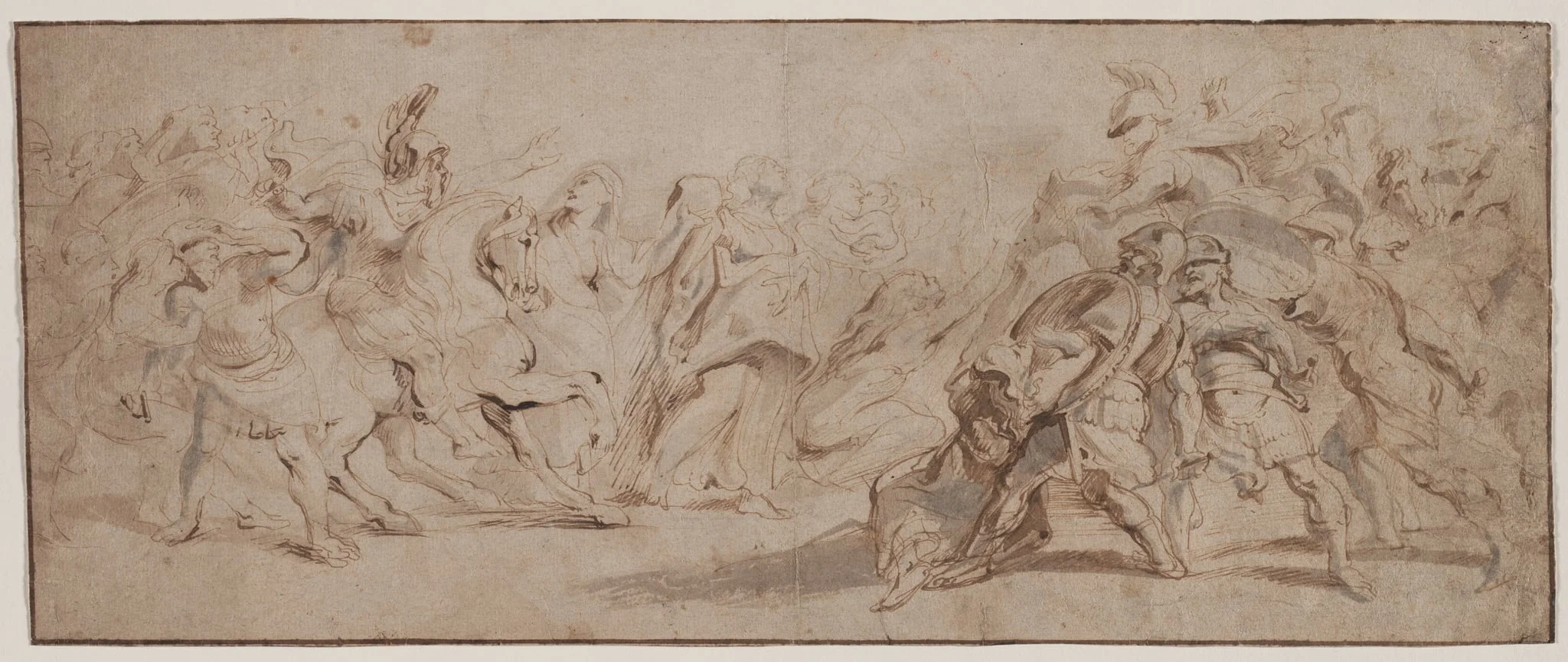 Reconciliation of the Romans and the Sabines (recto), detail