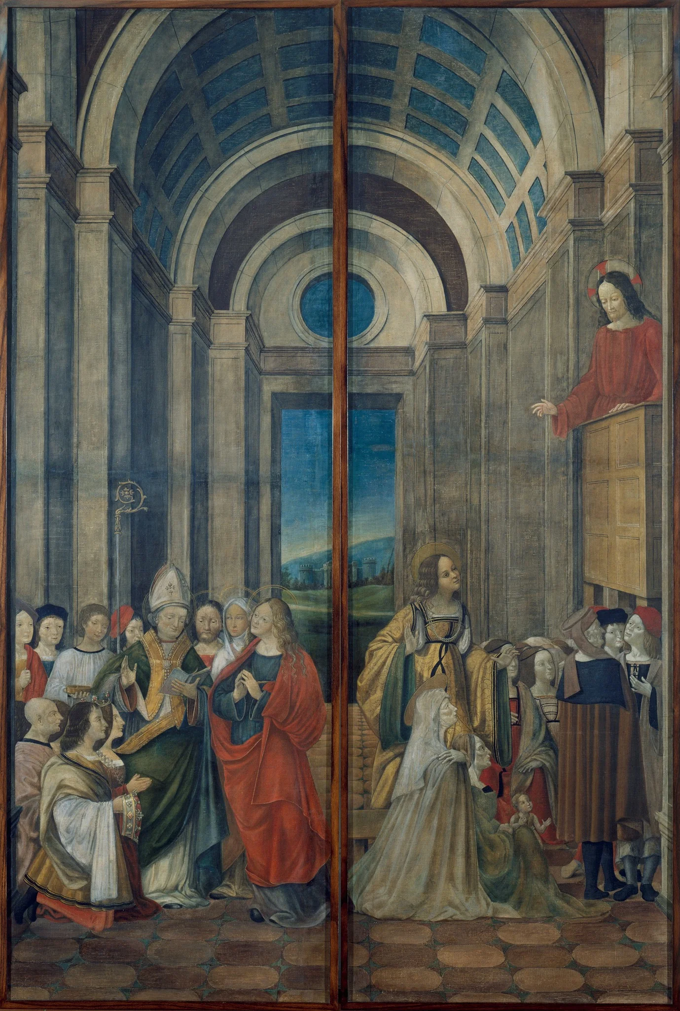 Mary Magdalene, Martha, Lazarus and Maximinus Worshipped by the Prince and Princess of Provence and Mary Magdalene Listening to Christ's Sermon, detail