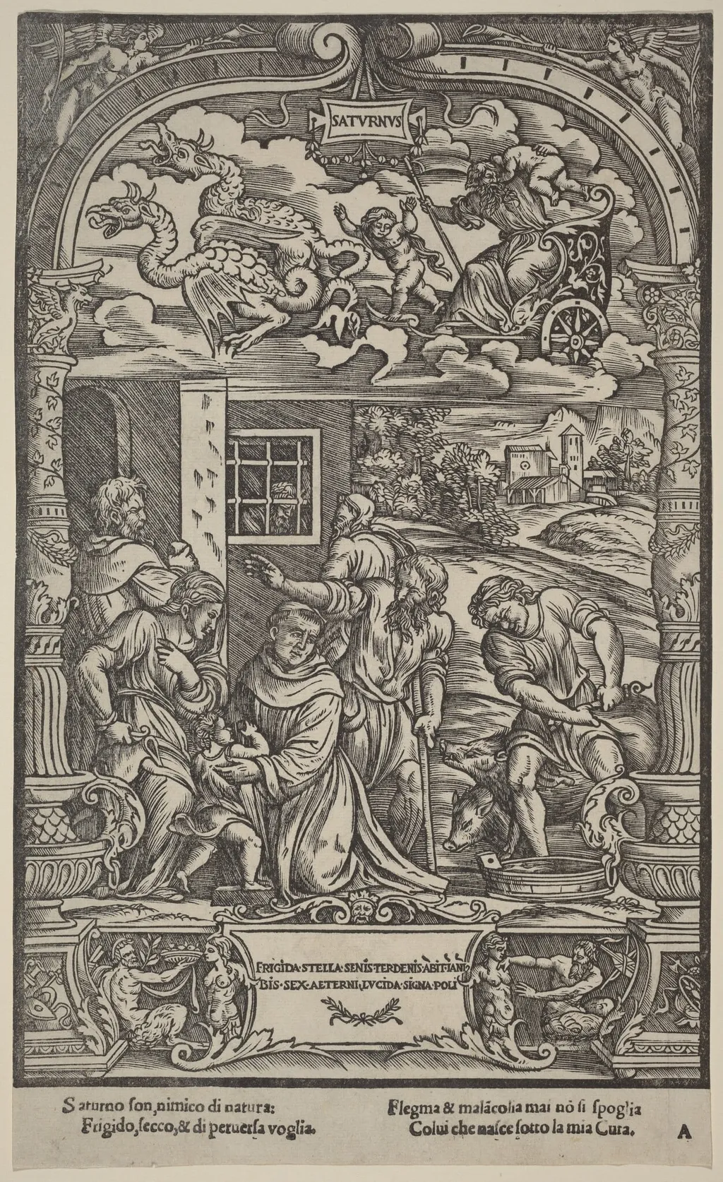 Saturn, by Gabriele Giolito de' Ferrara, ink, 1534