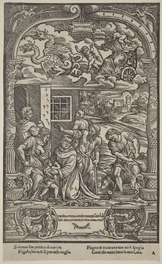 Saturn, by Gabriele Giolito de' Ferrara, ink, 1534