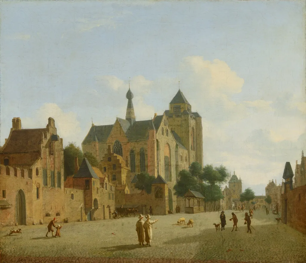 The Church at Veere, by Jan van der Heyden, oil, 1652