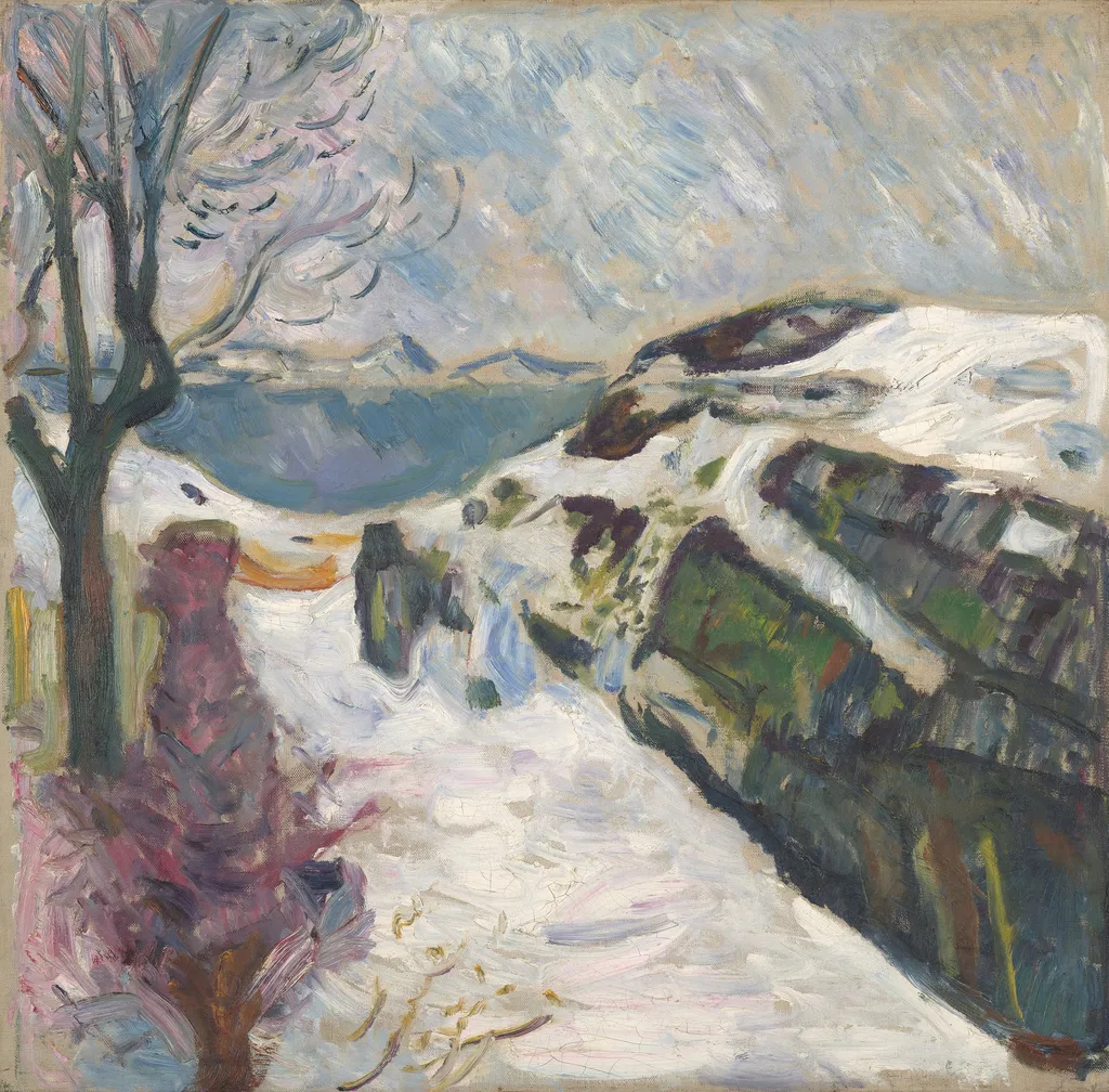 Winter Landscape from Kragerø, by Edvard Munch, oil, 1910