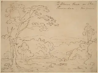 The Horse Shoe on the Shenandoah, Virginia, by Joshua Shaw, ink, 1824